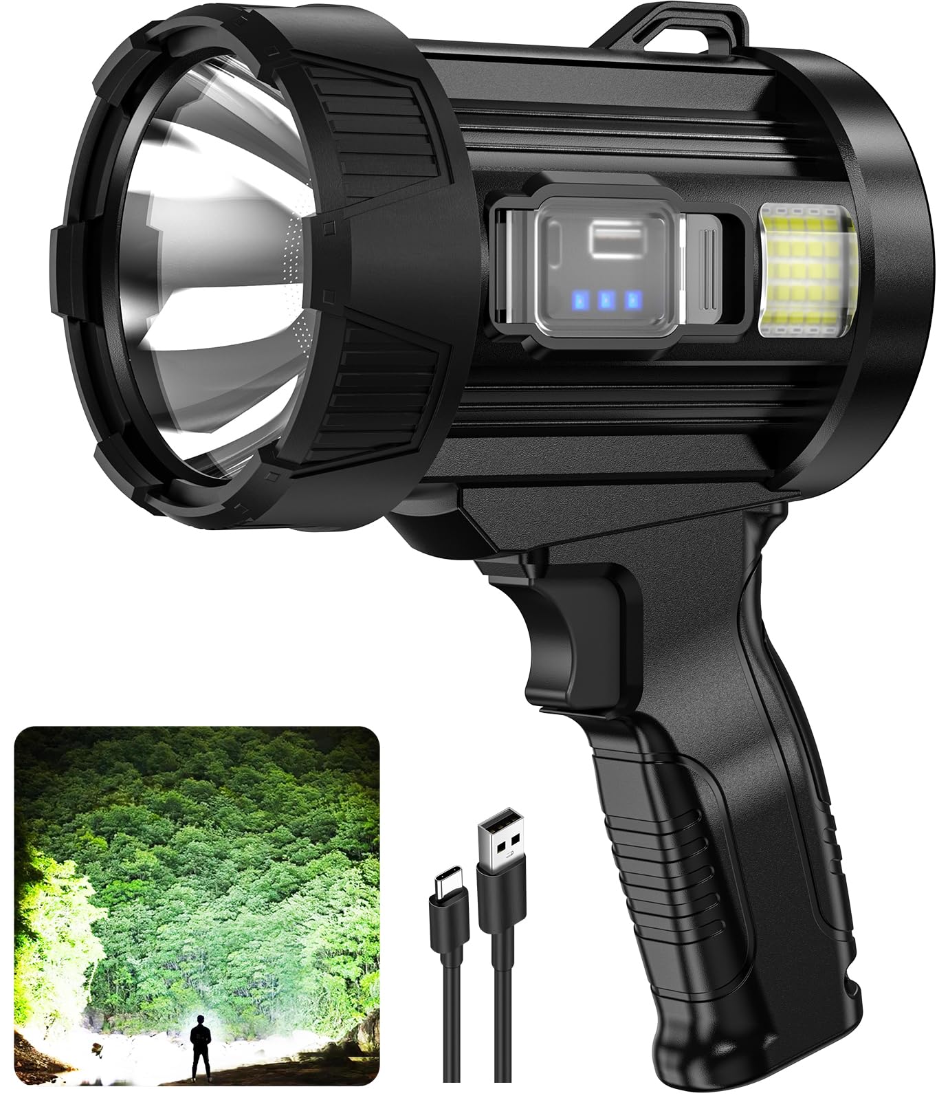Kmivo Rechargeable Spotlight front light boosts outdoor visibility for night use