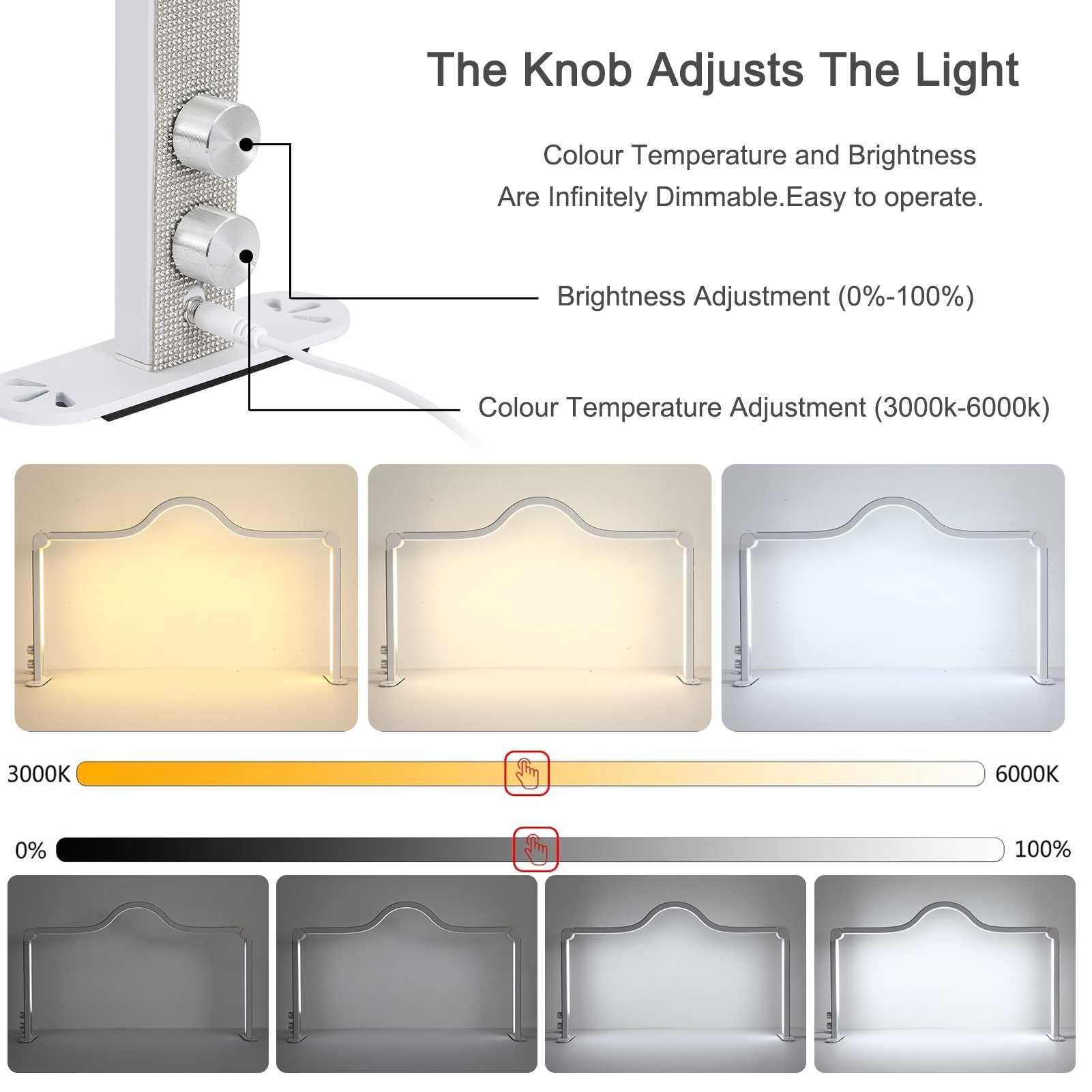 KMLSHLL Dimmable brightness and adjustable color temperature customize lighting for tasks.