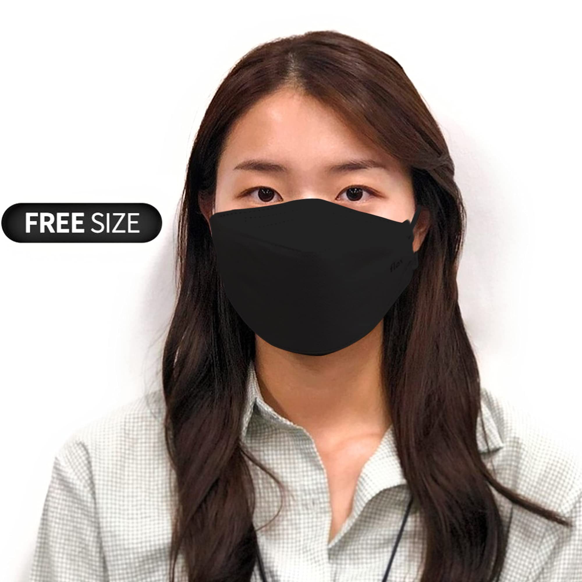 KN FLAX KF94 mask black individually packaged close-up communicates hygiene.