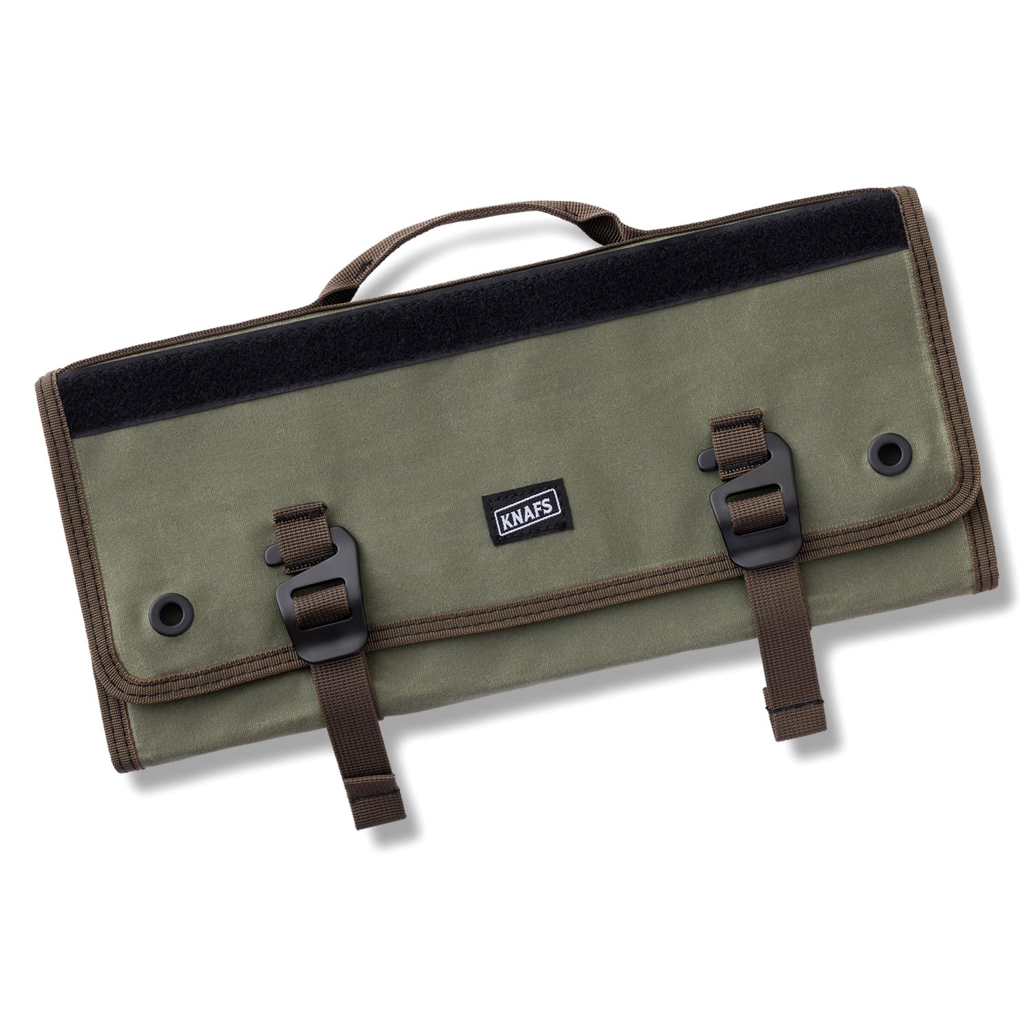 Knafs Burrito Grande open knife storage roll showing organized blade pockets for quick access