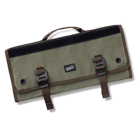 Knafs Burrito Grande open knife storage roll showing organized blade pockets for quick access