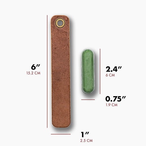Knafs genuine leather texture closeup highlights natural durability.