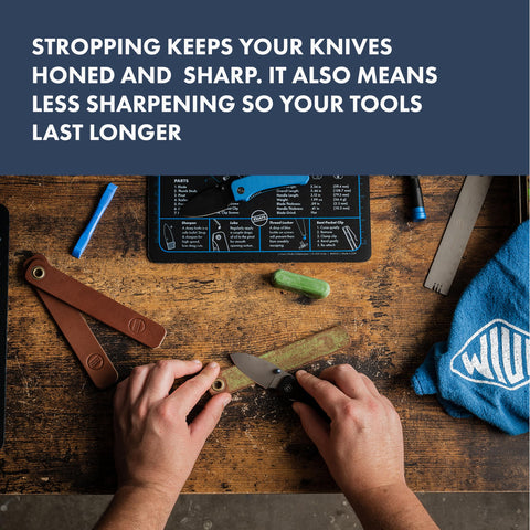 Knafs strop in pocket edc kit ideal for field sharpening.