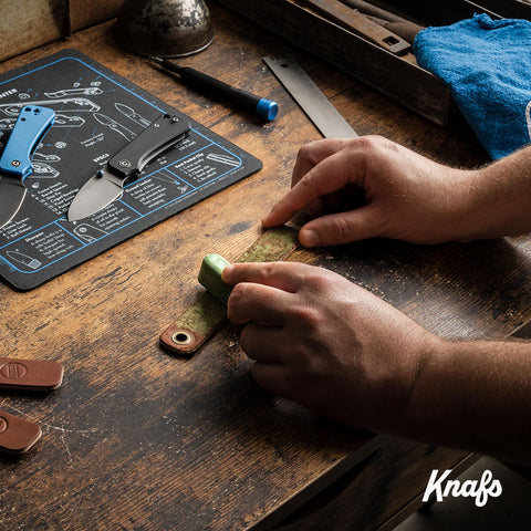 Knafs strop on camping hike ready edge maintenance anywhere.