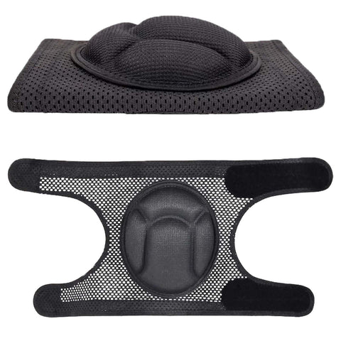 KneeCradle knee pad with slip-resistant straps stays secure during kneeling.