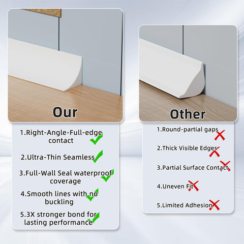 KNEELISA bendable caulk strip adapts to corners and curves.