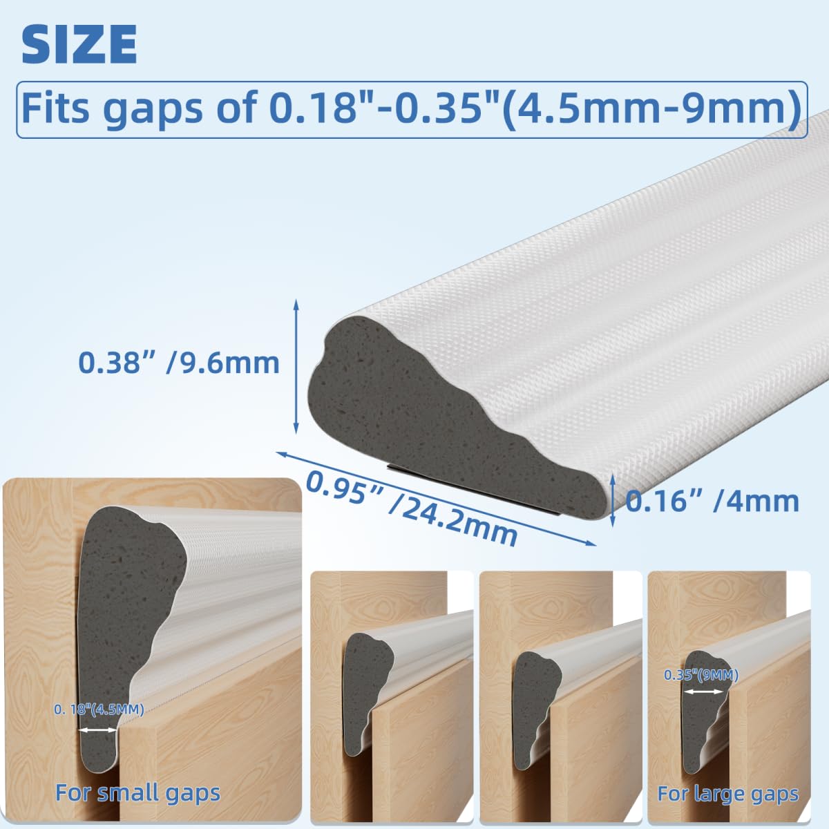 KNEELISA wedge seal black foam detail shows flexible wedge for precise filling.