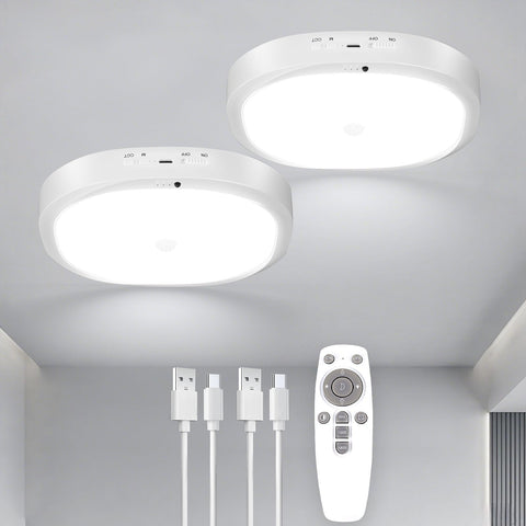 KNHUOS motion sensor closet light with remote mounted on wall for hands-free illumination