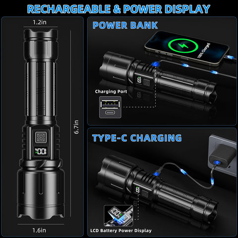 KNIBO flashlight IPX7 waterproof aluminum body for rugged weather