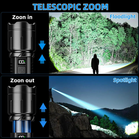 KNIBO flashlight USB output to charge devices outdoors