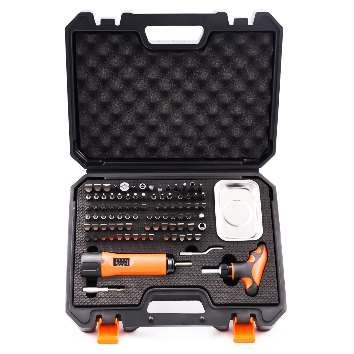 KNINE OUTDOORS precision 1/4-inch torque set arranged in its portable box for quick fixes.