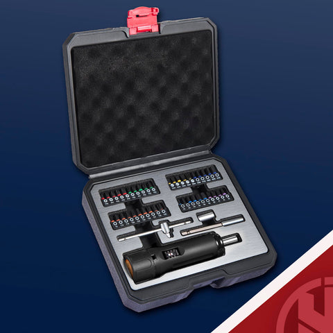 KNINE OUTDOORS T-bar handle close-up showing ergonomic grip for easier turning.