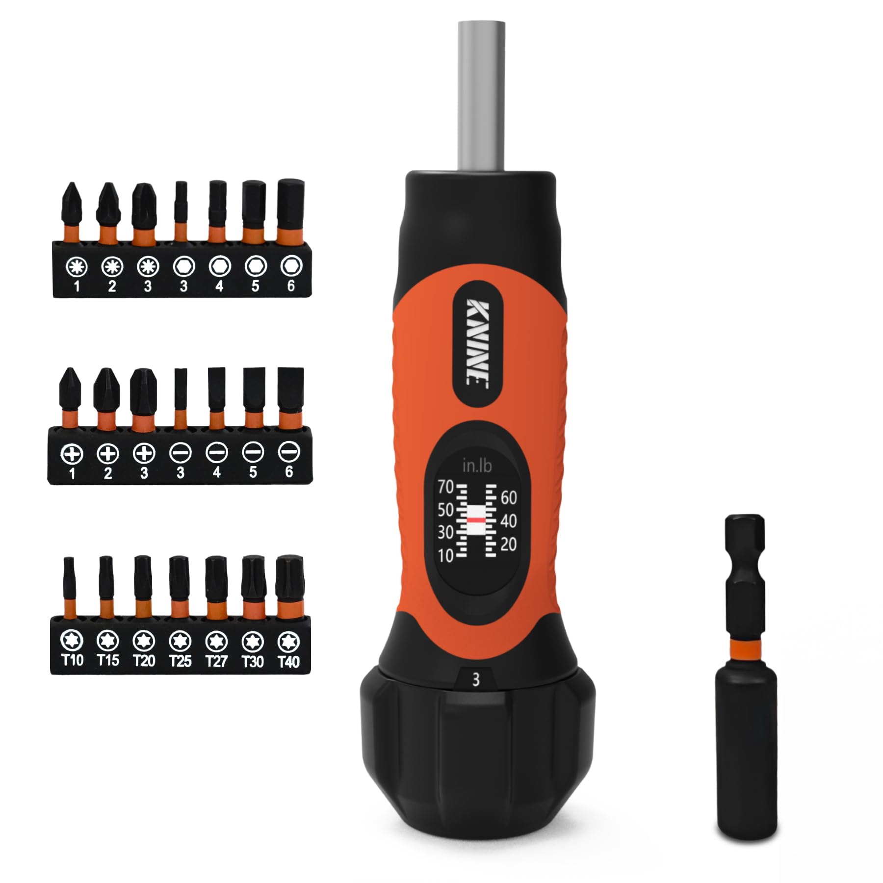 KNINE OUTDOORS torque screwdriver with 10-70 in-lbs range for precise adjustments