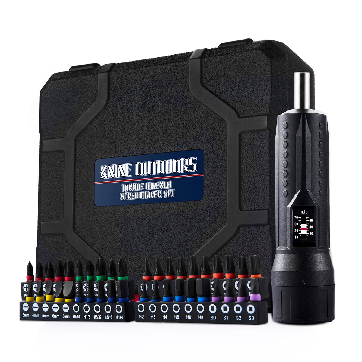 KNINE OUTDOORS torque-screwdriver-set with 1-4 drive for precise torque control.