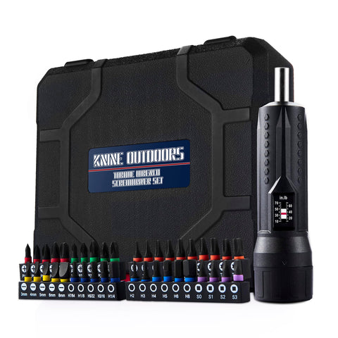 KNINE OUTDOORS torque-screwdriver-set with 1-4 drive for precise torque control.