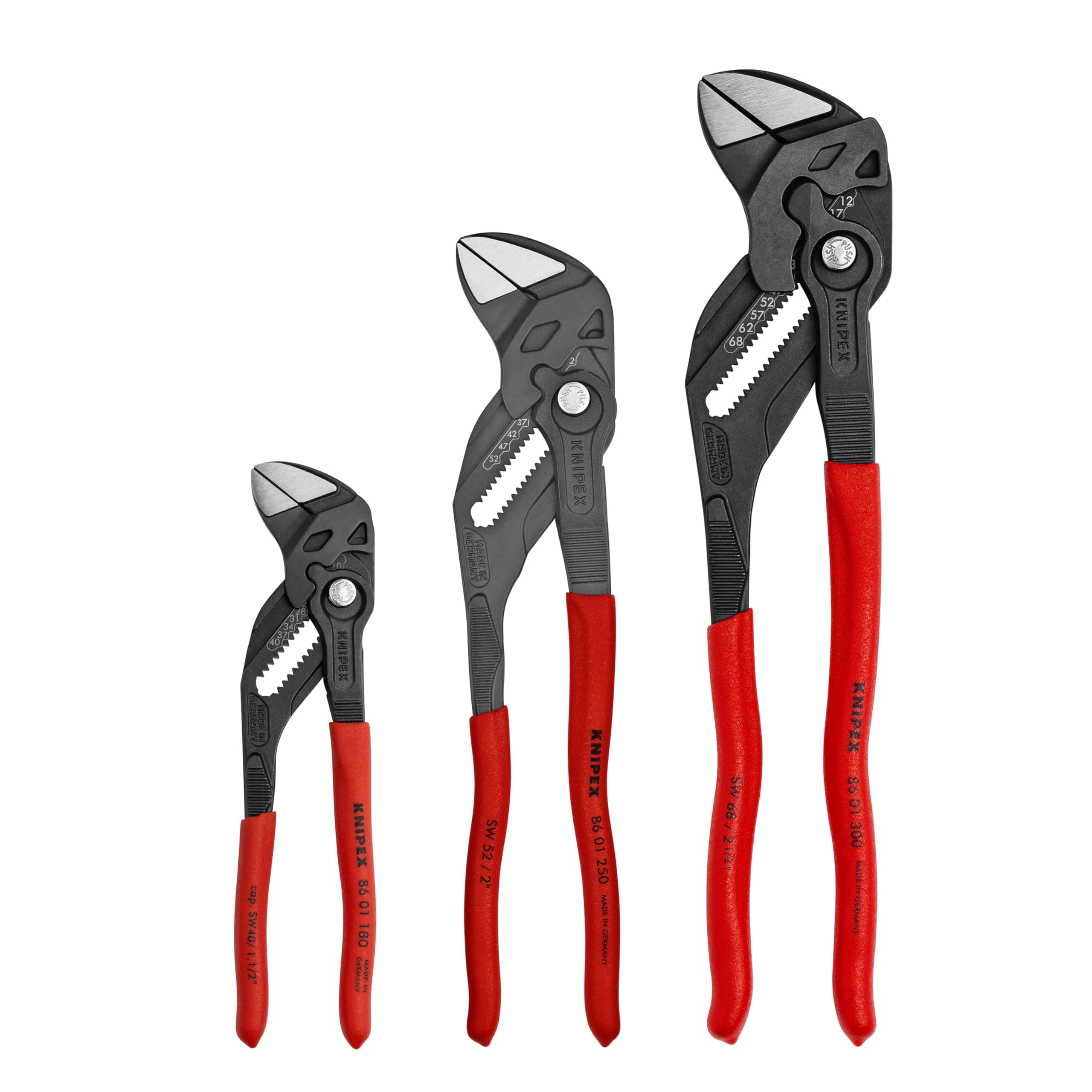 KNIPEX 00 20 06 US3 three-piece set front view showing compact versatility for gripping.