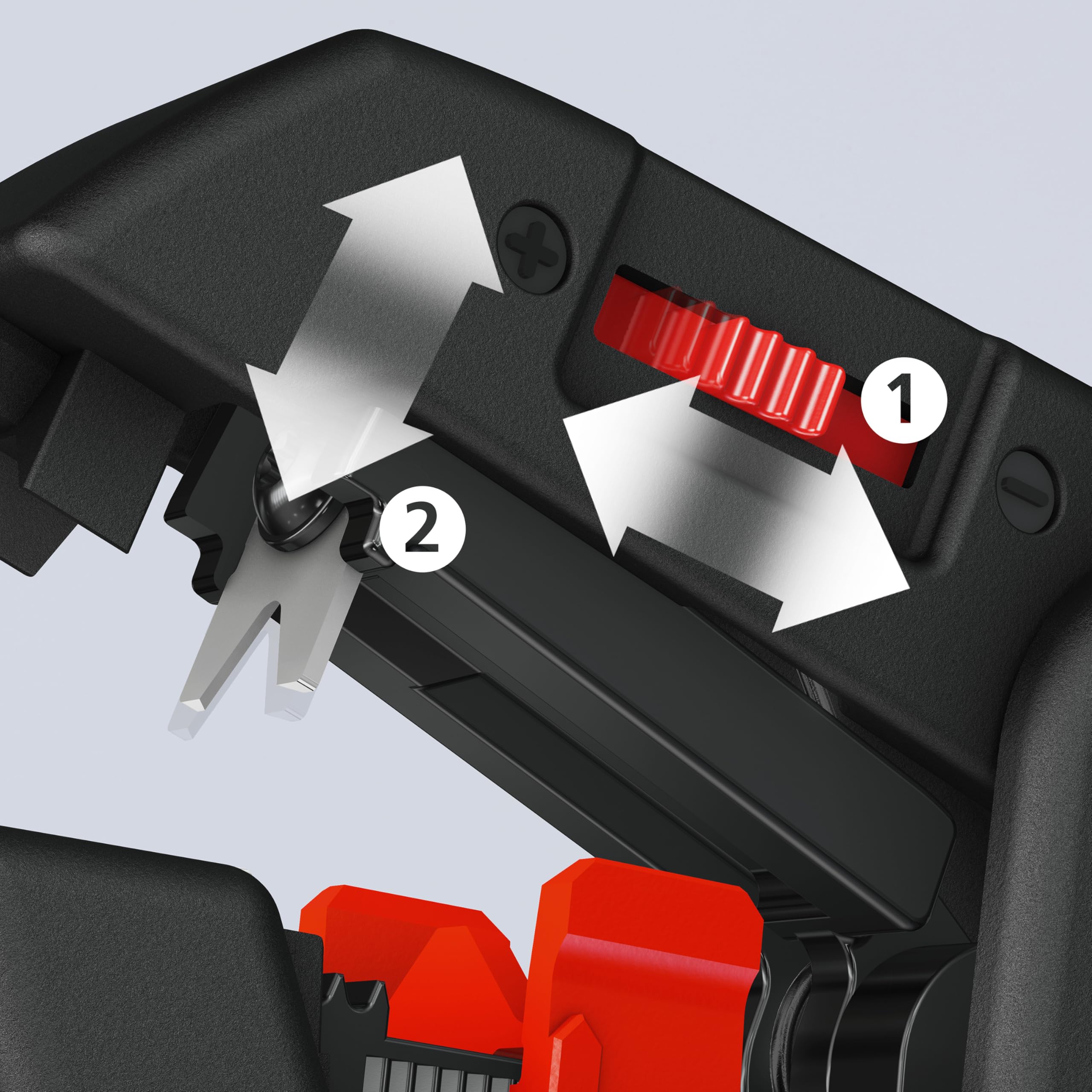 KNIPEX 12 62 180 insulation strippers auto adapt to cross-sections, reducing conductor damage.