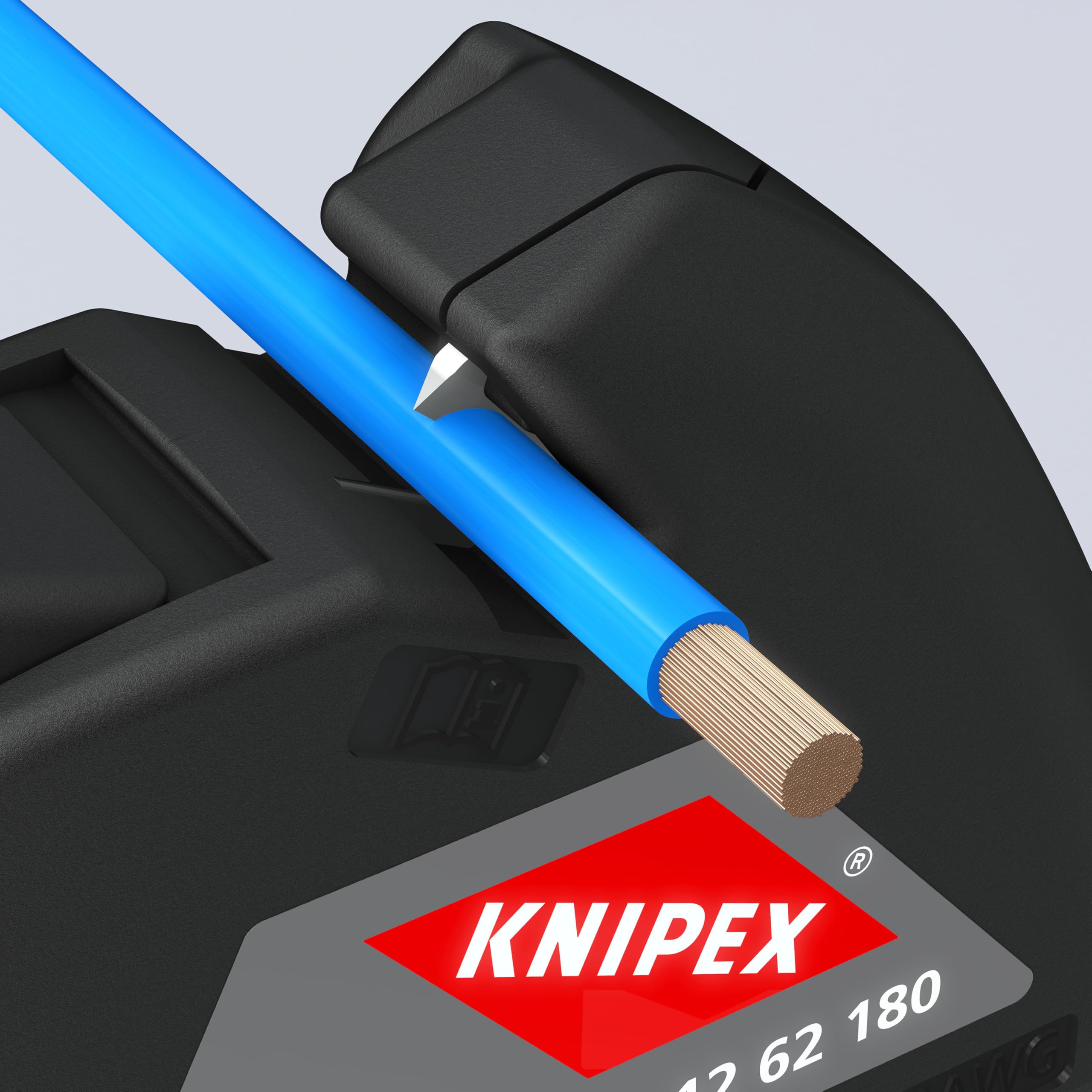 KNIPEX 12 62 180 insulation strippers compact design supports on site tasks.