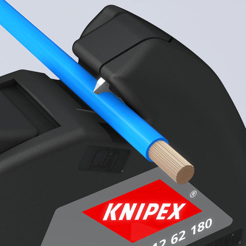 KNIPEX 12 62 180 insulation strippers compact design supports on site tasks.
