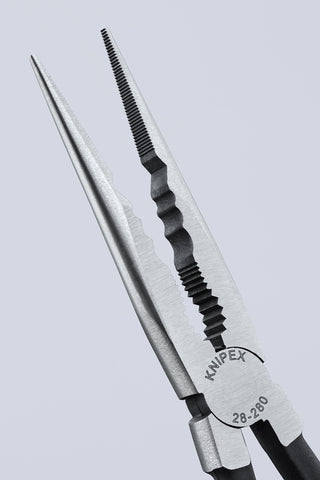 KNIPEX 28 71 280 tip detail with slim half-round tips for deep access.