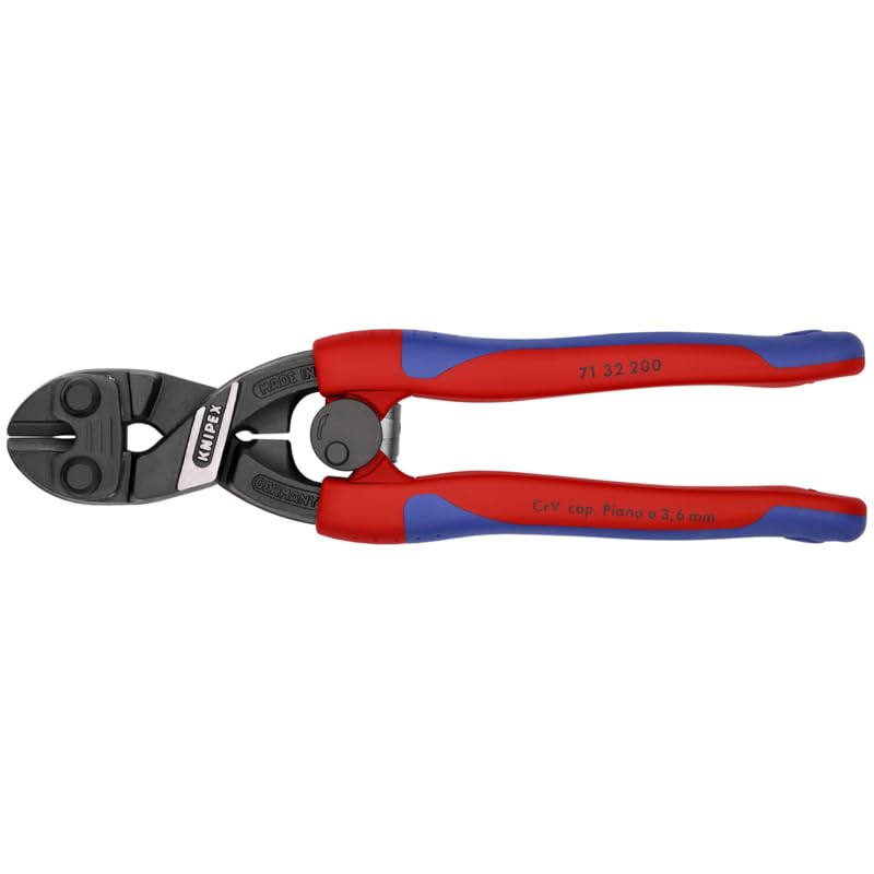 KNIPEX 71-32-200 induction hardened edges enable clean cuts on various wire types.