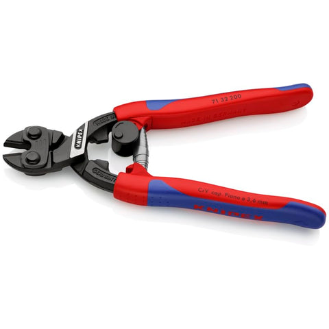 KNIPEX 71-32-200 lever action cut demonstrates 60% less effort in use.