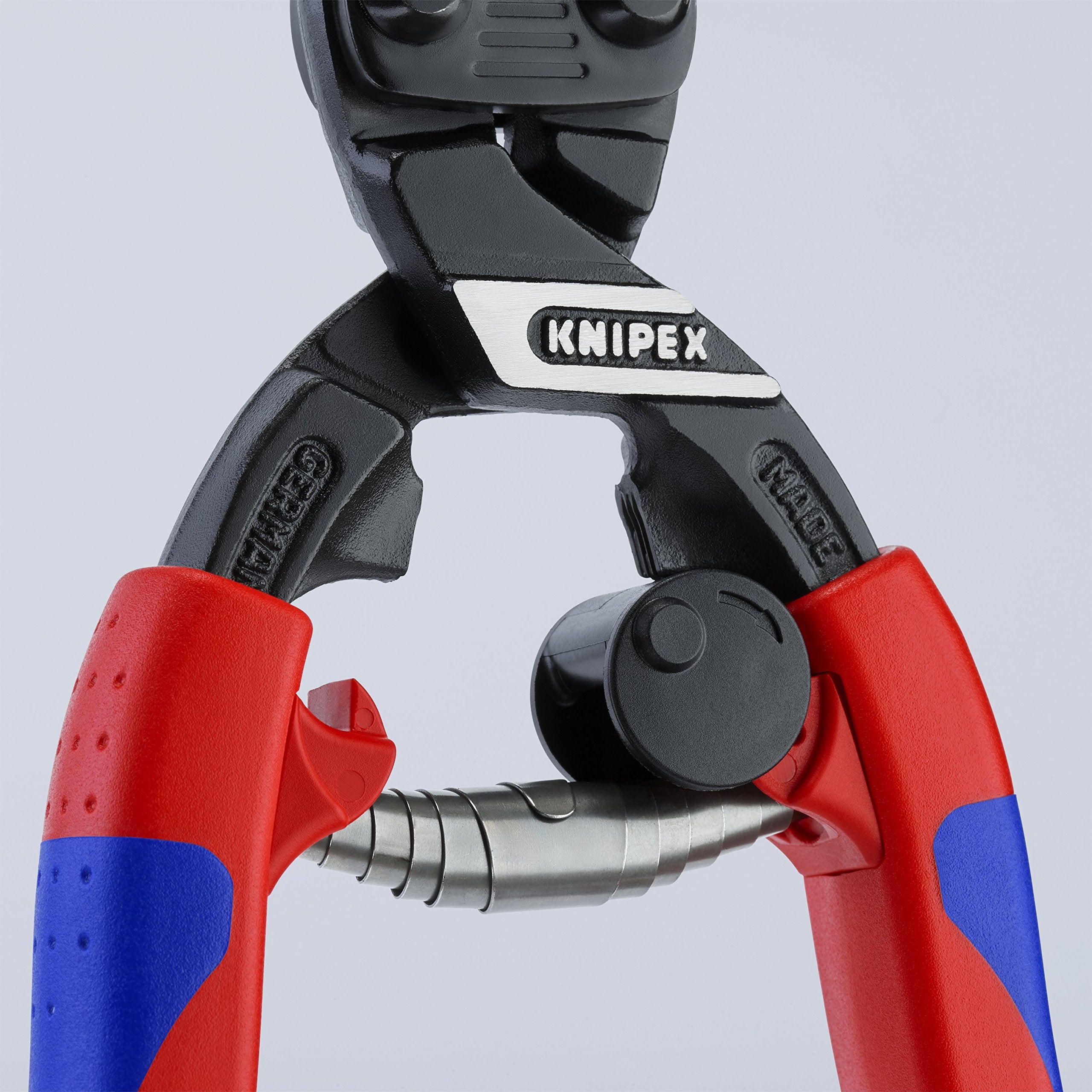 KNIPEX 71-32-200 opening spring and lock integrated for safe transport.