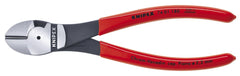 KNIPEX 74 01 180 high leverage diagonal cutters, side view, enabling reduced effort on everyday wires.