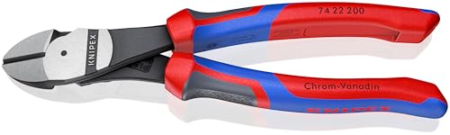 KNIPEX 74 22 200 comfort-grip handles improve control during tough wire cuts.