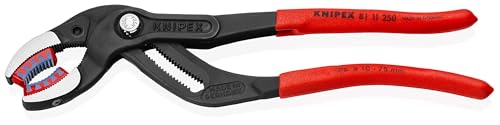 KNIPEX replaceable plastic jaws protect delicate surfaces during gripping.