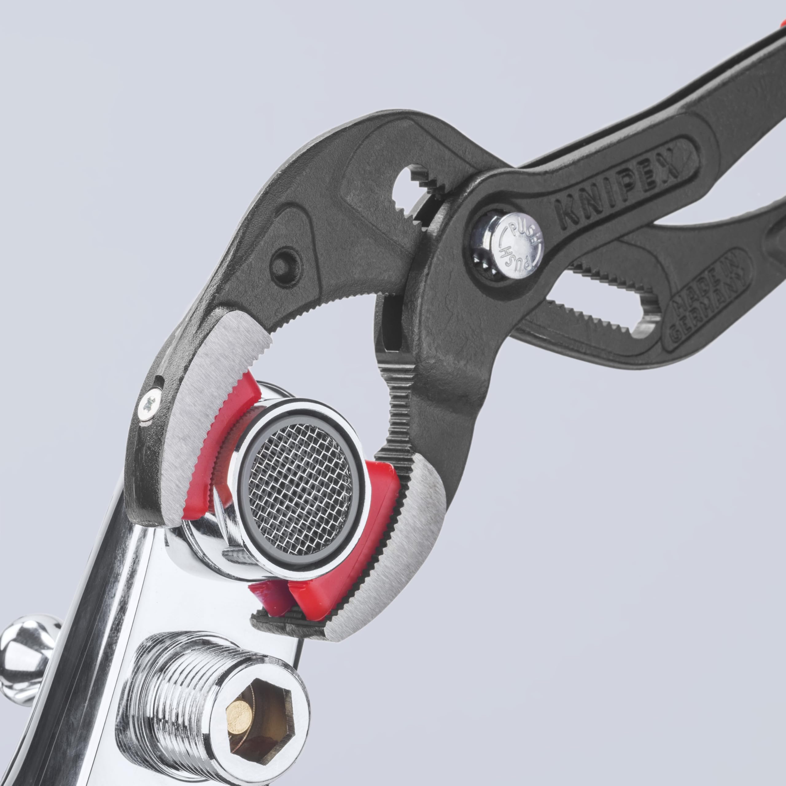 KNIPEX grips round pipes and connectors up to 3 inches in diameter.