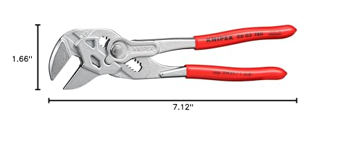 KNIPEX 86 03 180 plier wrench chrome 7-inch length offers versatile reach