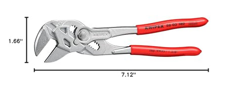KNIPEX 86 03 180 plier wrench chrome 7-inch length offers versatile reach