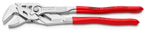 KNIPEX 86 03 250 SBA in use shows secure grip on varied widths.