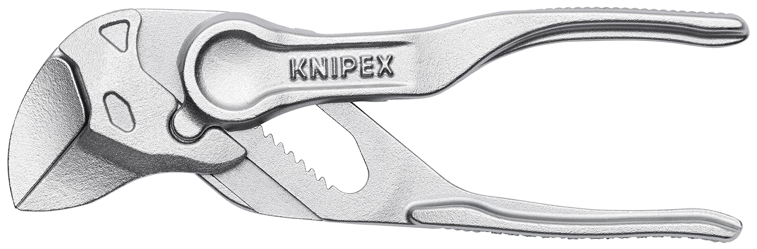 KNIPEX XS pliers wrench with open jaws for small fastener access.