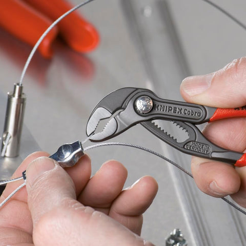 KNIPEX Cobra Pliers hinge bolt securely caught to prevent shifting