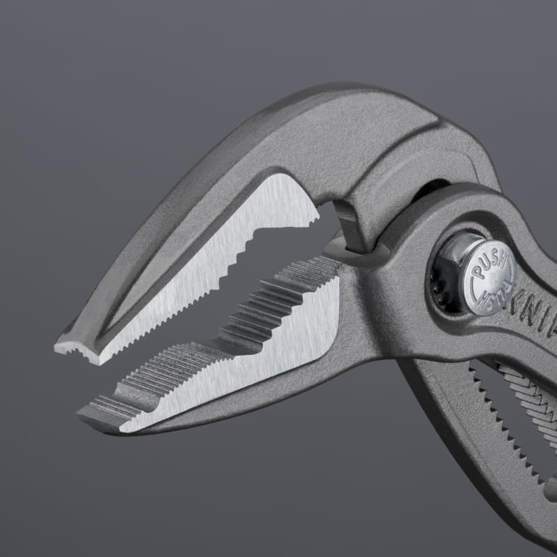 KNIPEX Cobra Extra Slim grip fits metric and imperial sizes without rounding.