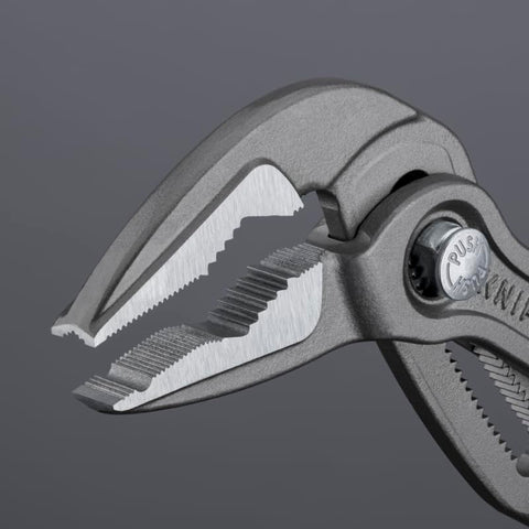 KNIPEX Cobra Extra Slim grip fits metric and imperial sizes without rounding.