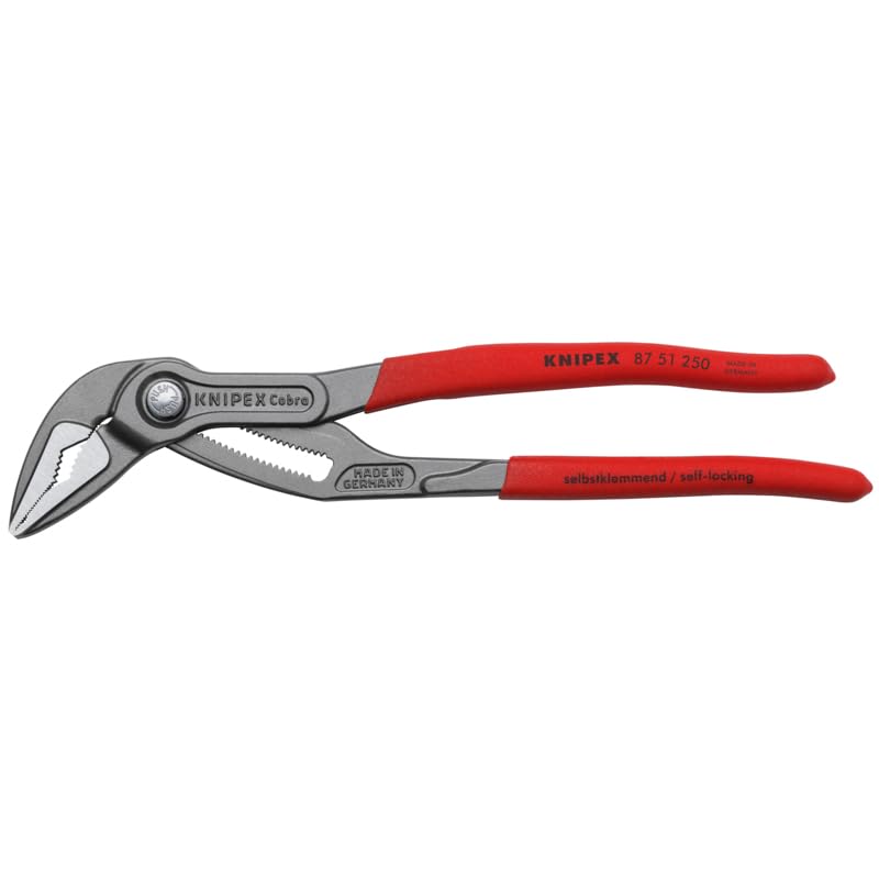 KNIPEX Cobra Extra Slim ratchet action demonstrates quick tightening and loosening.