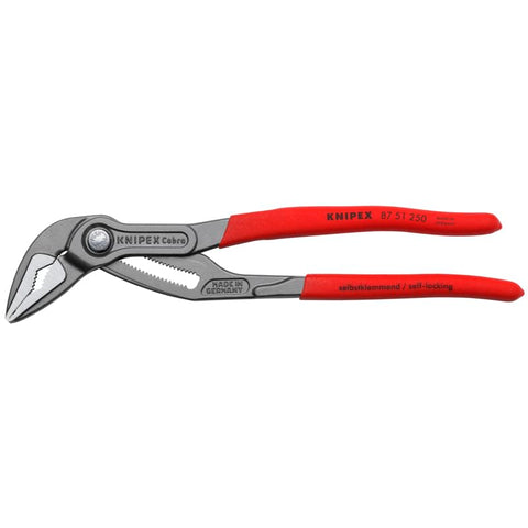 KNIPEX Cobra Extra Slim ratchet action demonstrates quick tightening and loosening.