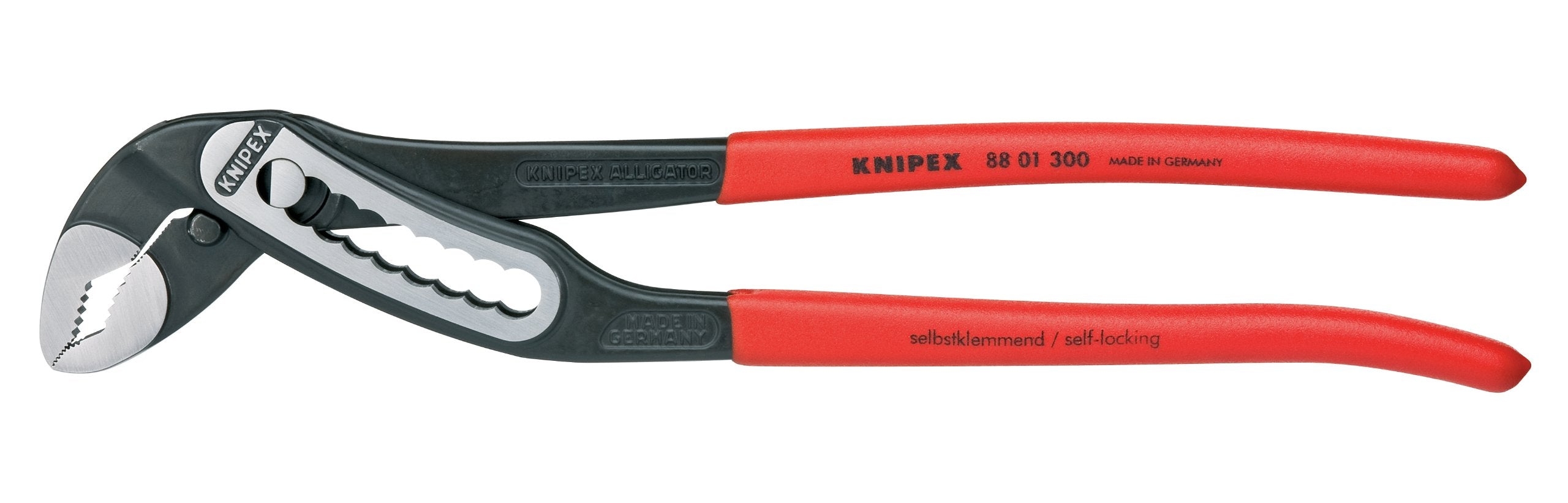 KNIPEX 88 01 300 Alligator Pliers front view with robust jaws and grip