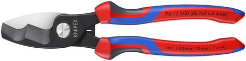 KNIPEX 95 12 200 cable shears multi-component cutting copper and aluminum wires precisely