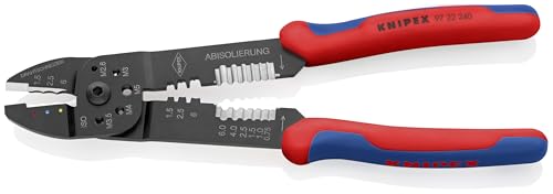 Knipex 97 22 240 crimping pliers crimping insulated terminals efficiently.