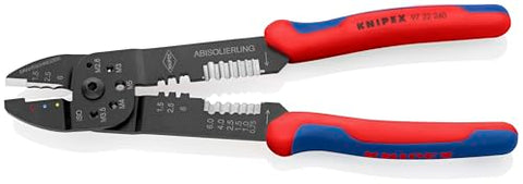 Knipex 97 22 240 crimping pliers crimping insulated terminals efficiently.