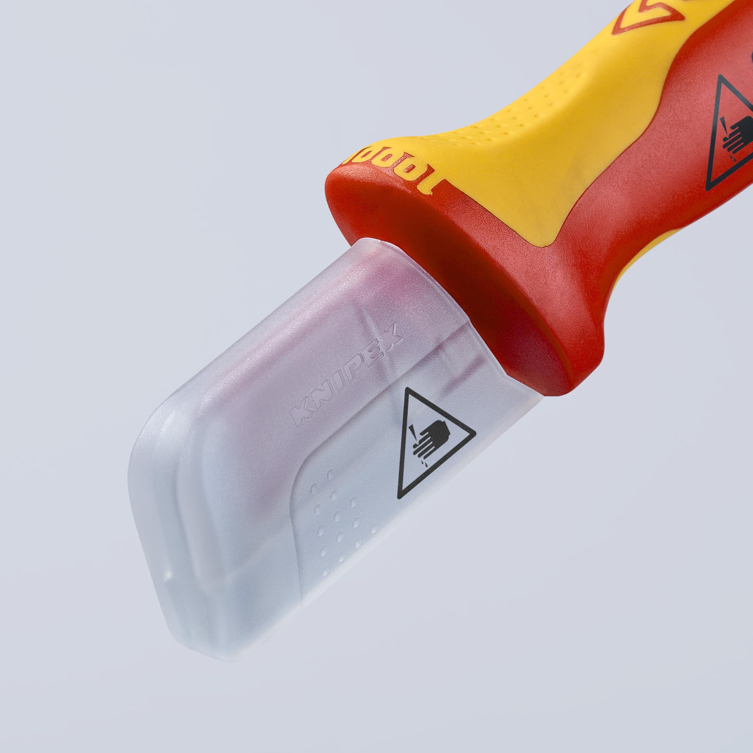 KNIPEX protective cap for safe storage of the knife.