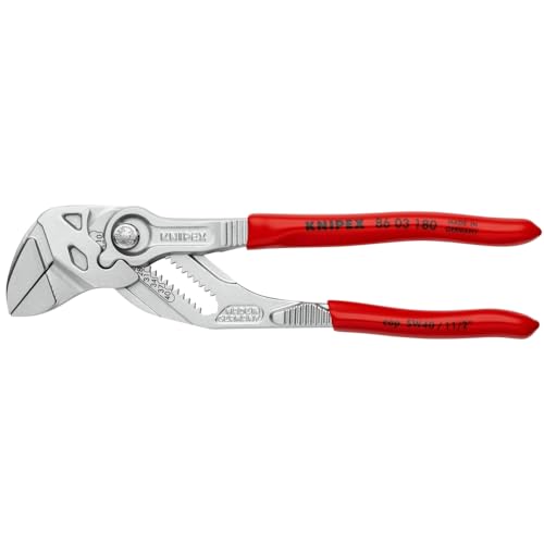 Knipex 86-03-125 smooth jaws prevent marring when installing plated fittings.