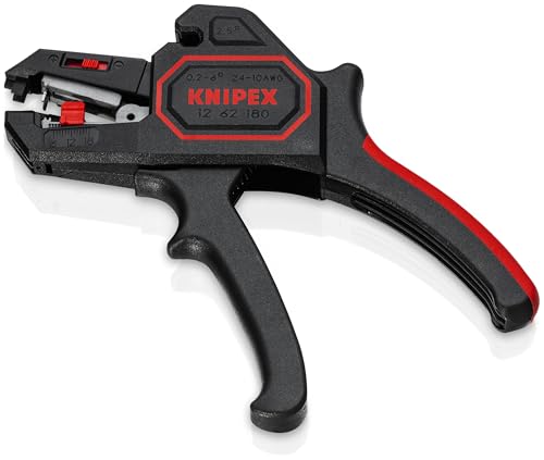 KNIPEX auto-adjust feature demonstrated, preventing conductor damage during stripping