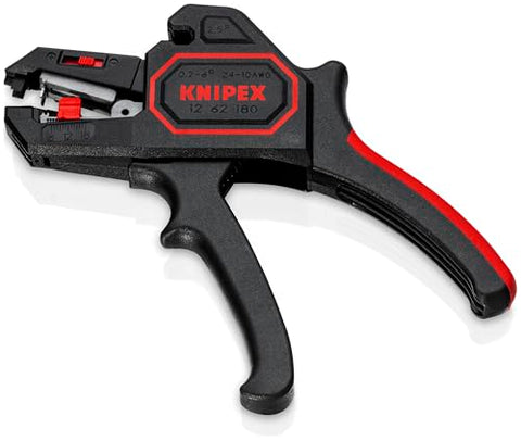 KNIPEX auto-adjust feature demonstrated, preventing conductor damage during stripping