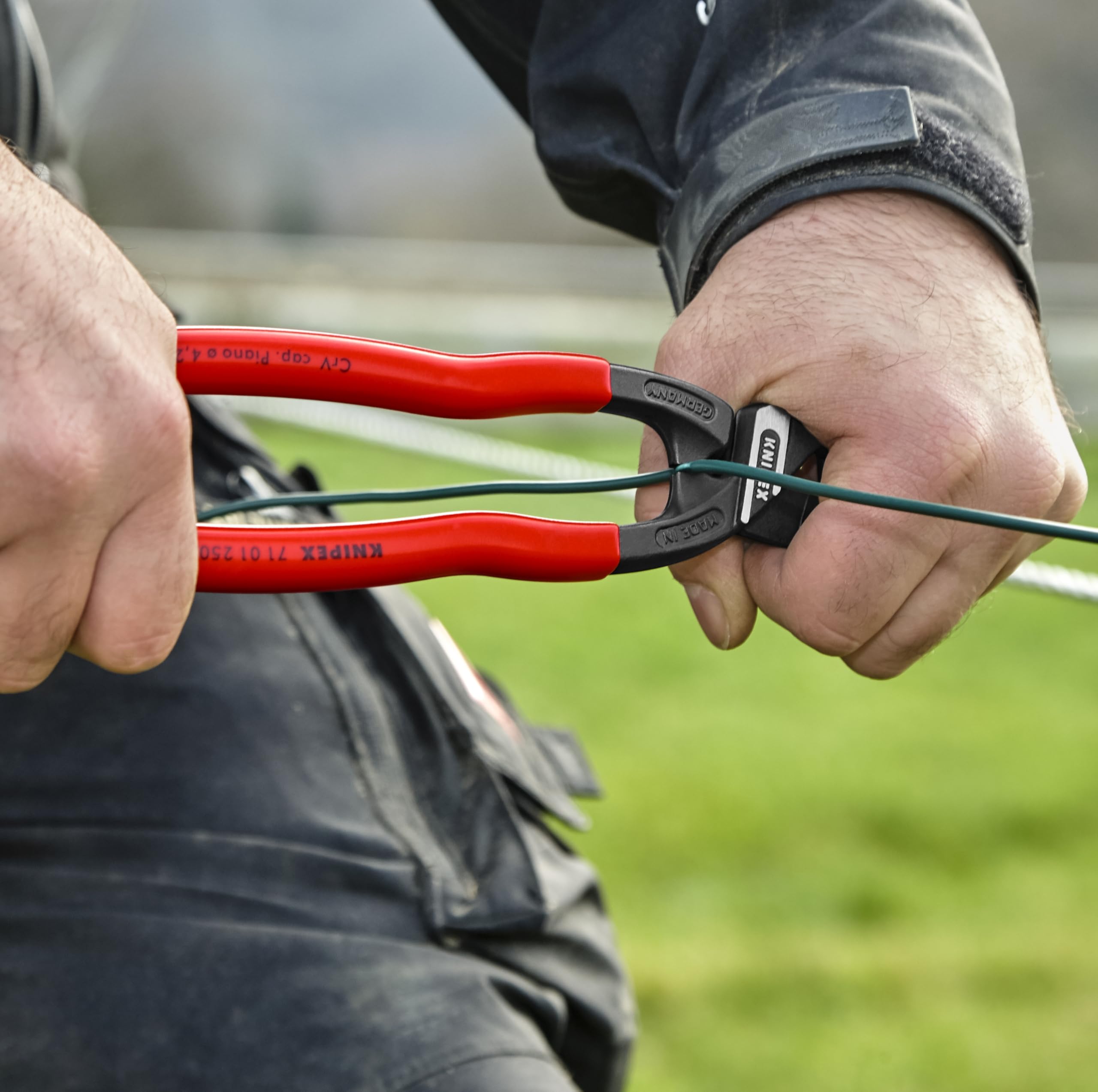 Rugged German chrome-vanadium steel body on Knipex CoBolt.