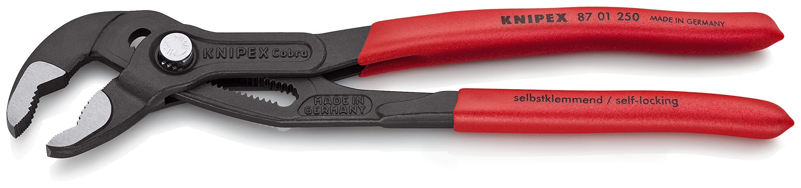 Knipex Cobra atramentized finish close-up improves tool longevity.